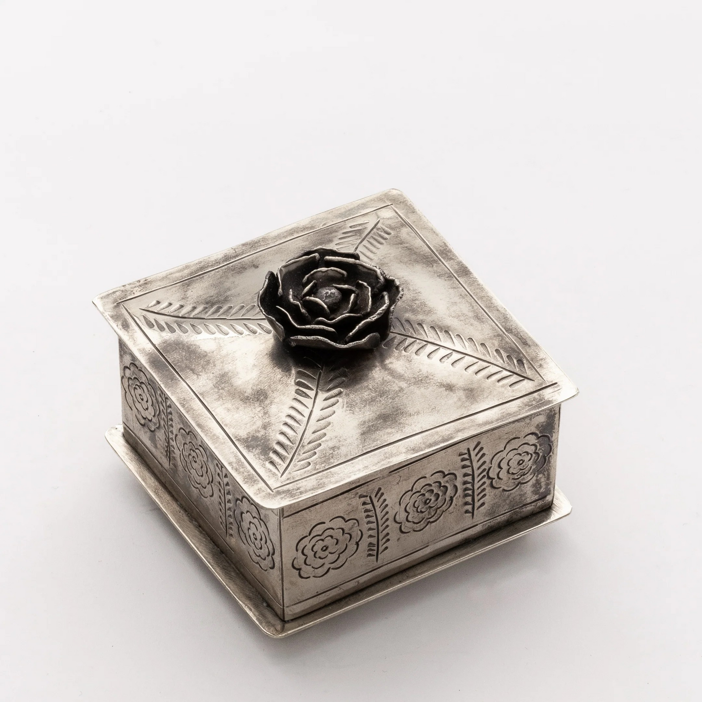 Square Stamped Rose Box