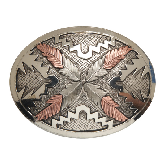 Saguaro Oval with Navajo Feathers Buckle