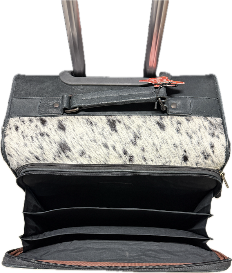 Wheeled Black Cowhide/Leather Luggage
