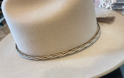Hitched Horsehair Narrow Hat Band w/Double Tassels
