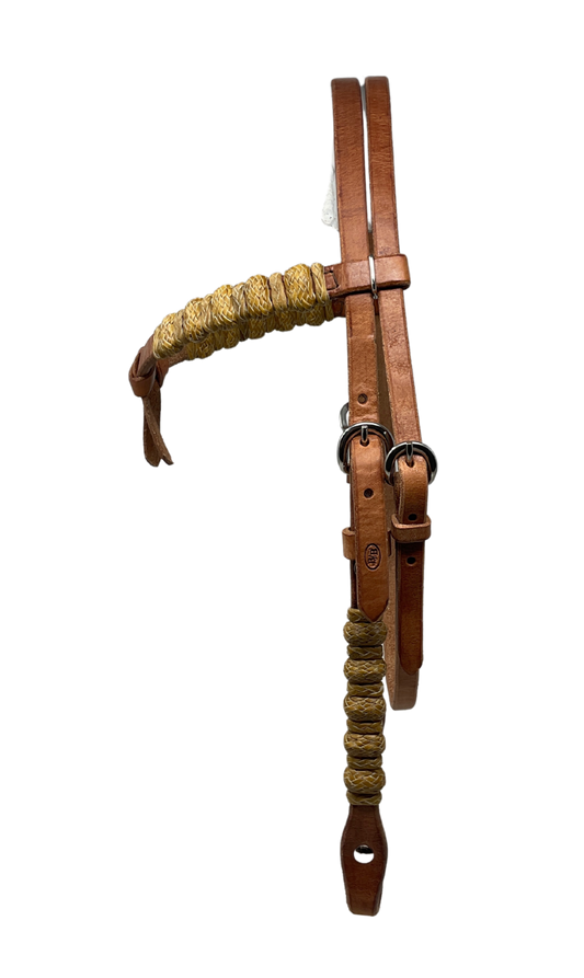 5/8" Split Browband w/Rawhide Buttons