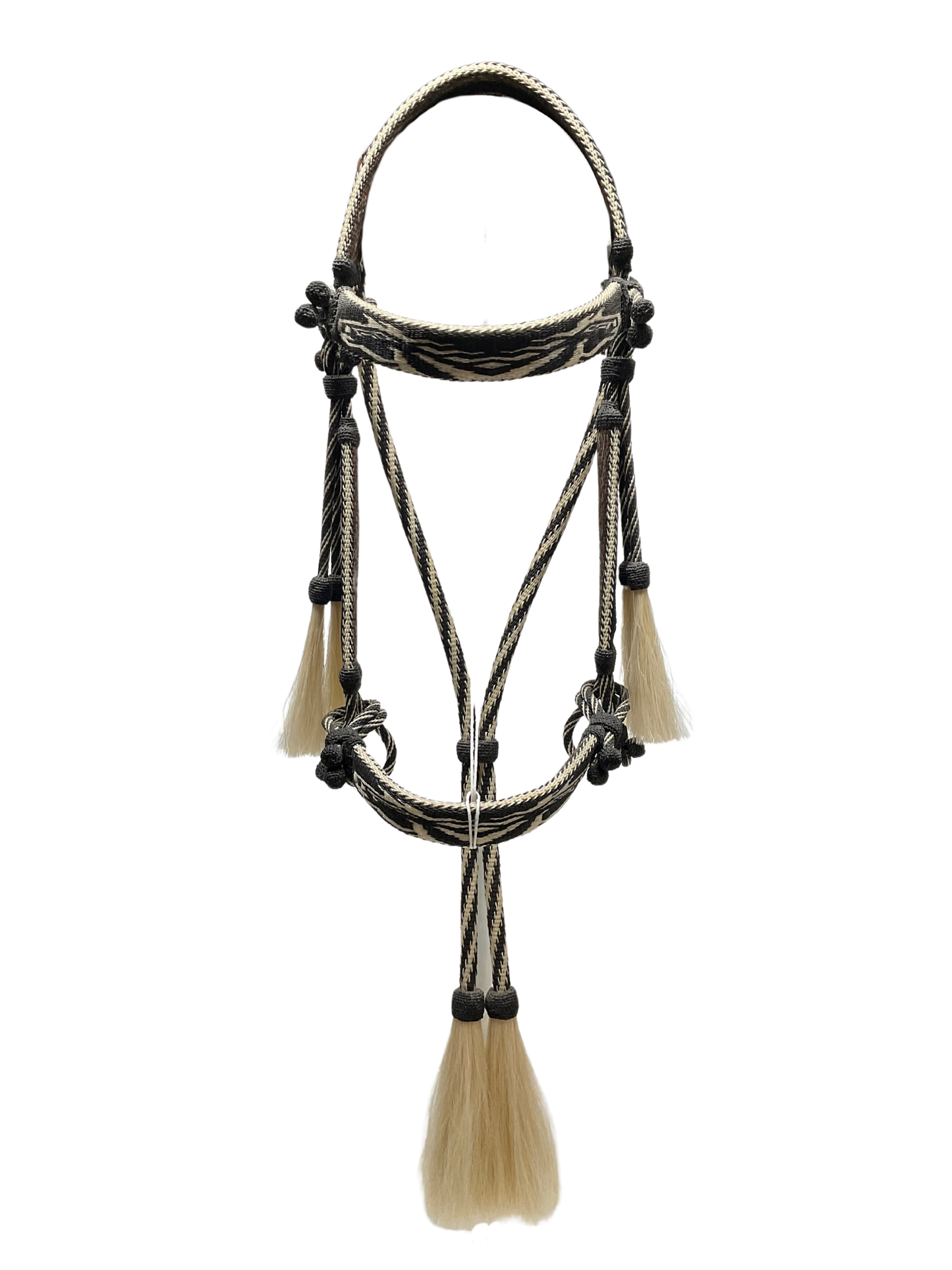 Hitched Horsehair Headstall w/Split Reins & Quirt