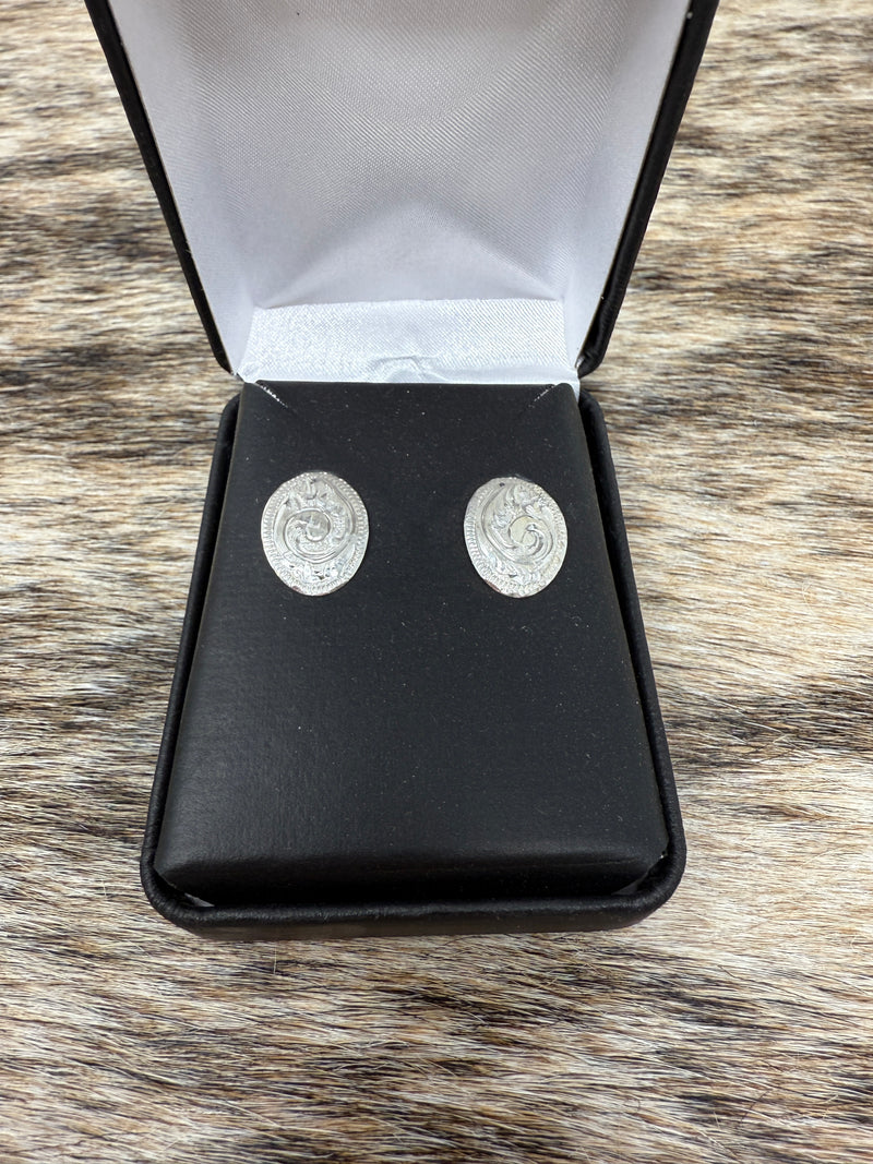 Oval Engraved Earrings