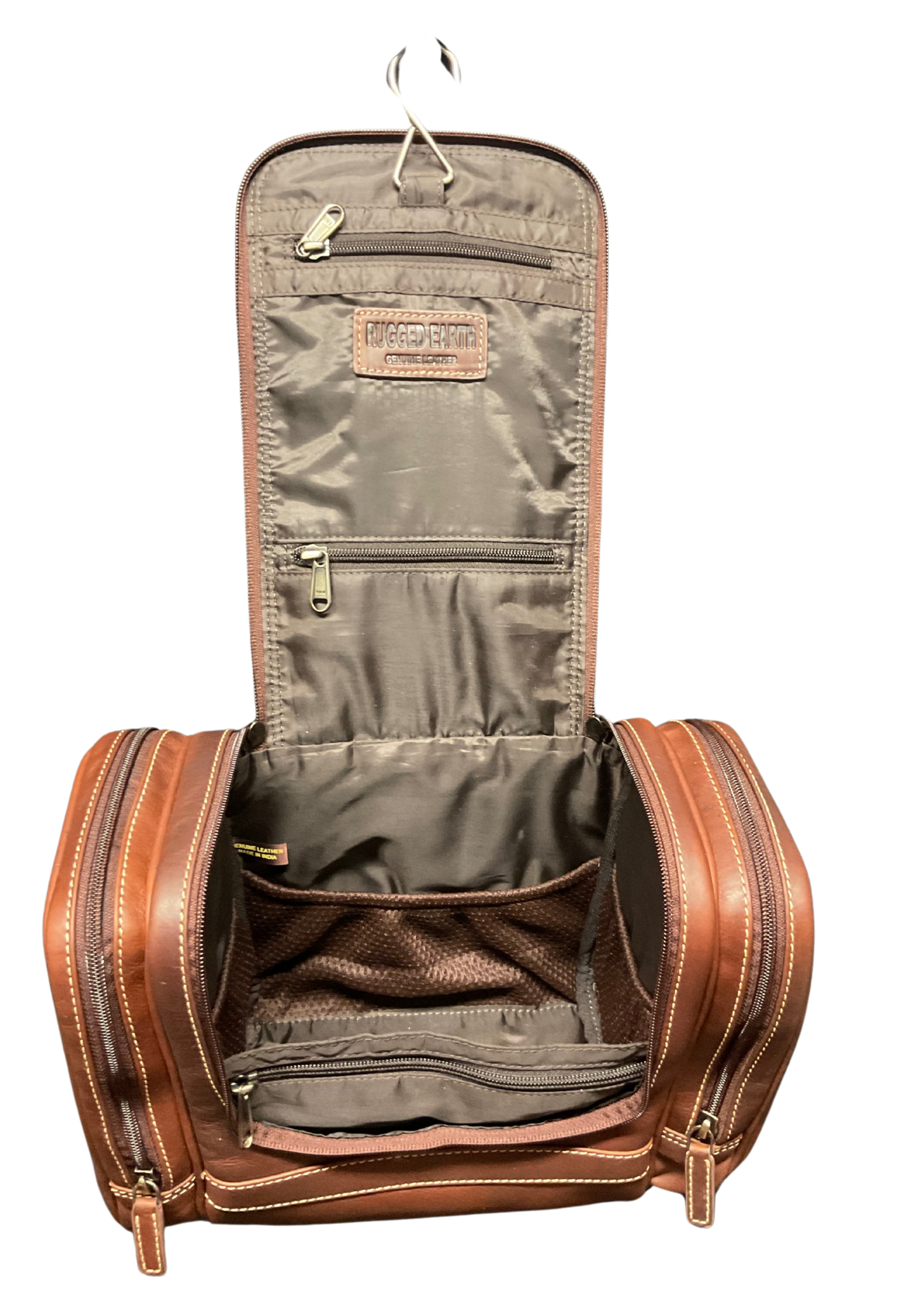 Rugged Earth Leather Toiletry Bag