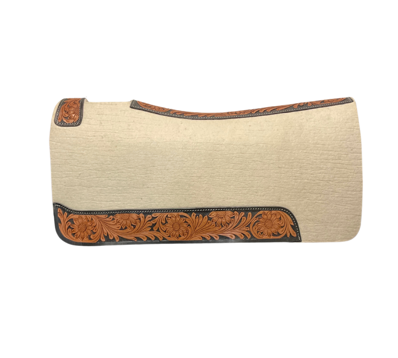 Wool Felt Pad- Tooled Wear Leather