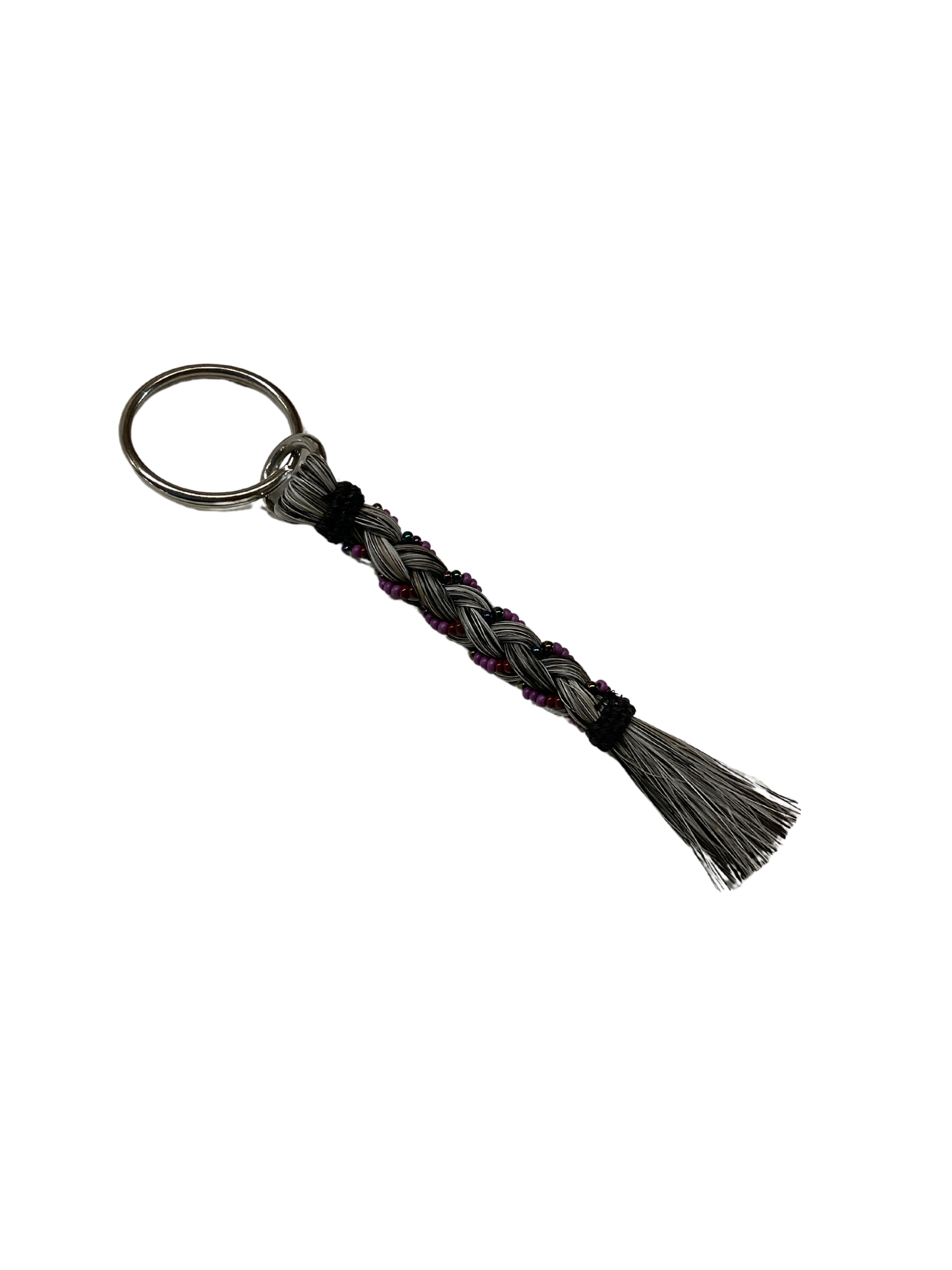 Braided Horse Hair w/Beads Keychain