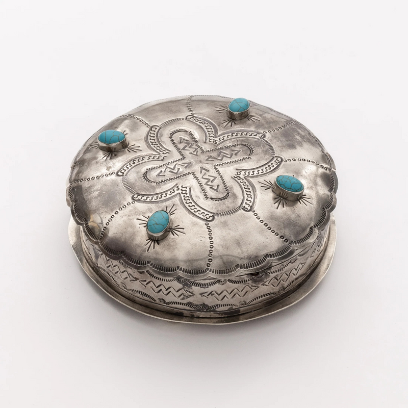Medium Round Box w/Turquoise