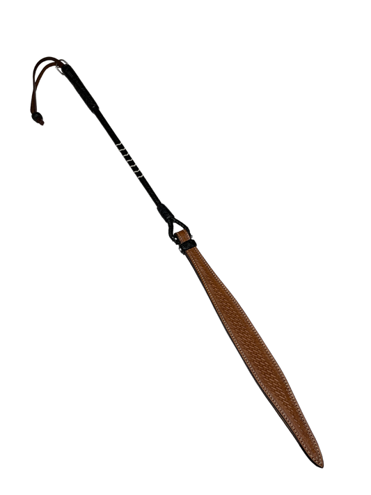 Black Leather Quirt with Accents