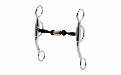 231QC - 3 Piece Sweet Iron Snaffle w/Bronze Roller