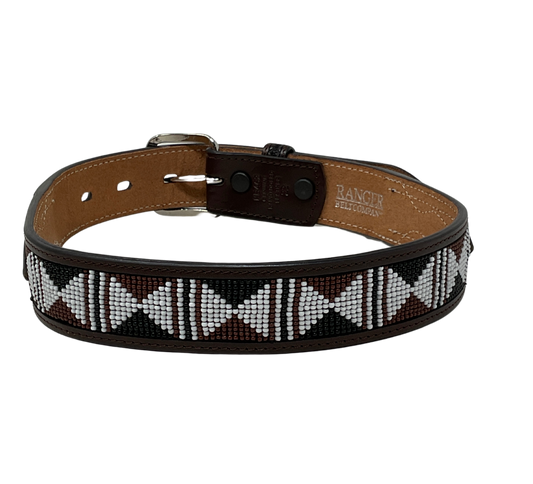 Dark Basket Stamped w/Beaded Back Kids Belt