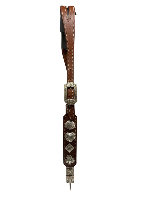 3/4" Split Ear w/Sterling Buckles and Card Suit Conchos