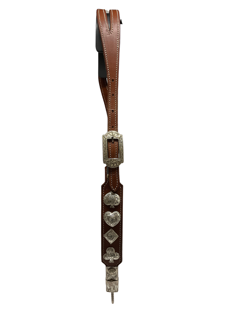 3/4" Split Ear w/Sterling Buckles and Card Suit Conchos