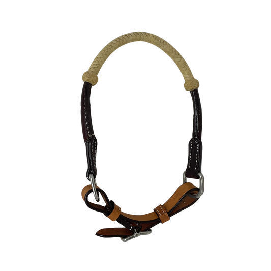 Adjustable Leather Caveson w/Rawhide Noseband