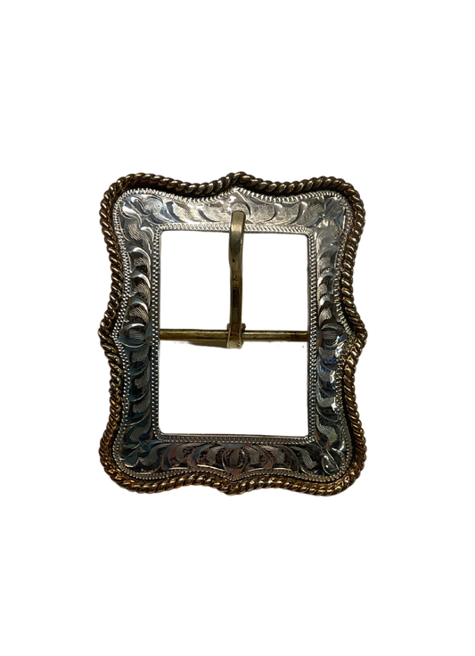 Sterling Silver w/Gold Rope Edge Buckle