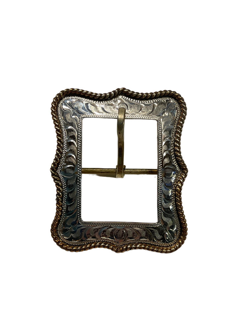 Sterling Silver w/Gold Rope Edge Buckle