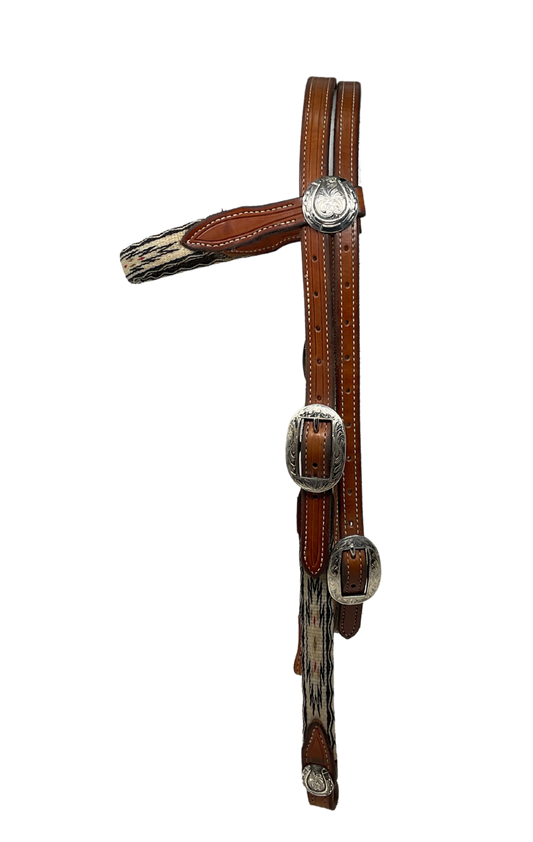Silver Mounted Hitched Browband Headstall