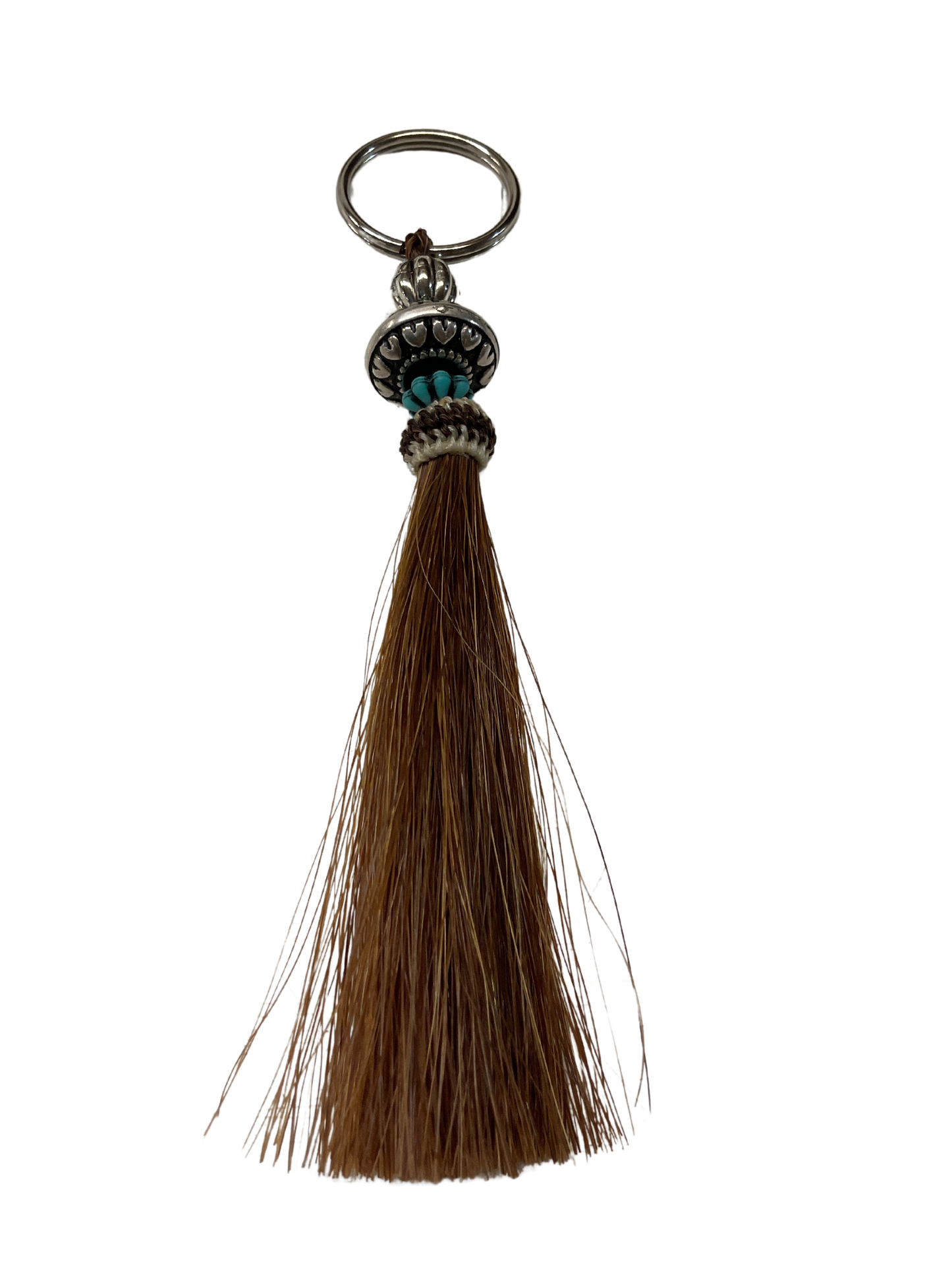 Horse Hair Tassel w/Beads Keychain