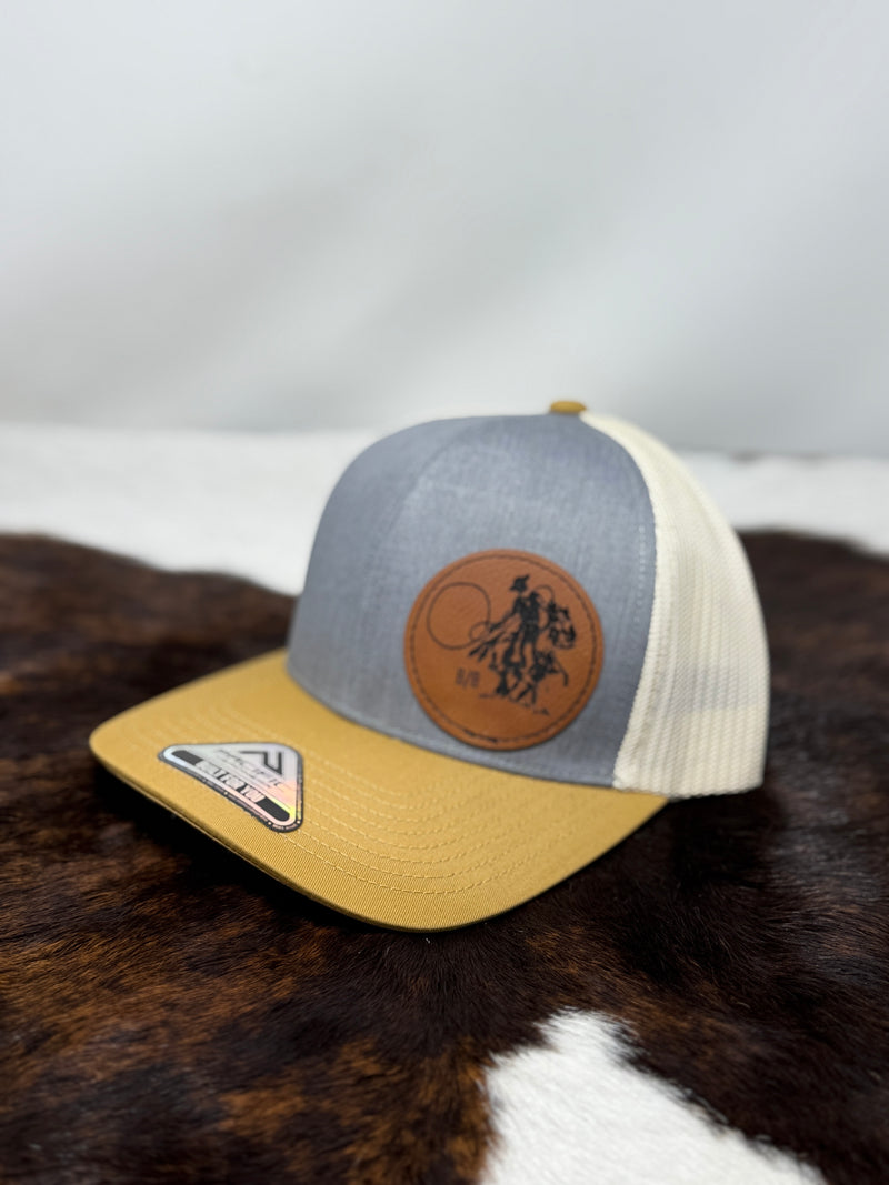 Leather Patch Buckaroo Cap