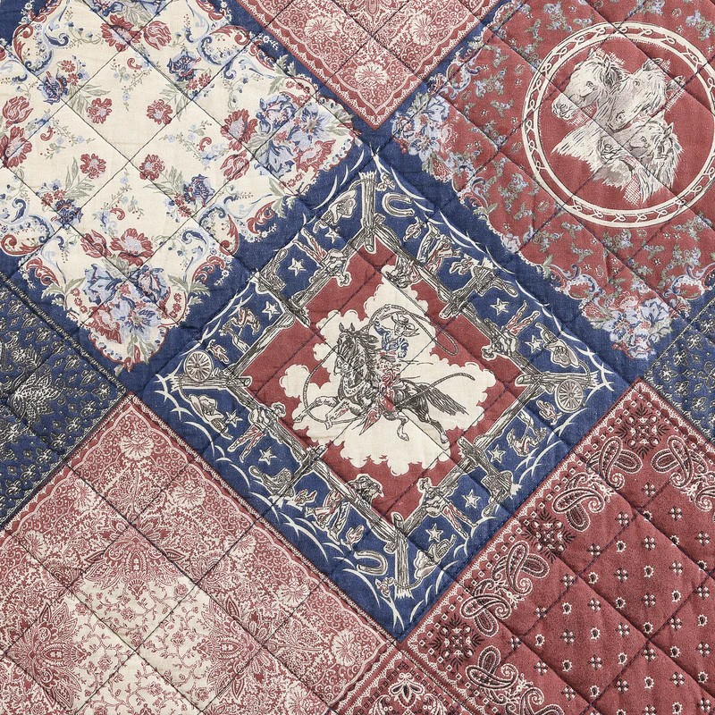 Patchwork Bandana Reversible Cotton King Quilt Set
