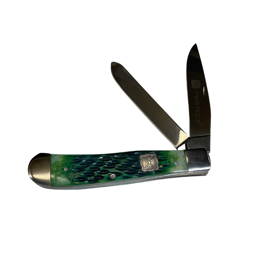 Double Blade Green Pocket Knife