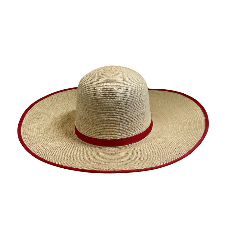 Palm Leaf Hat Bound Edge 6 7/8