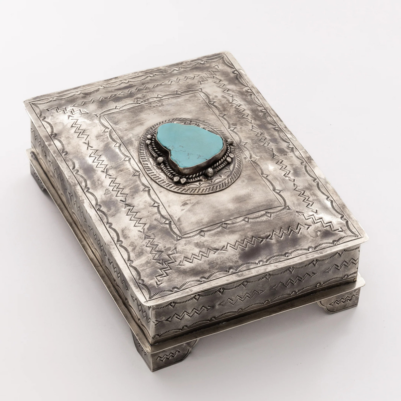 Stamped Bible Box w/Turquoise