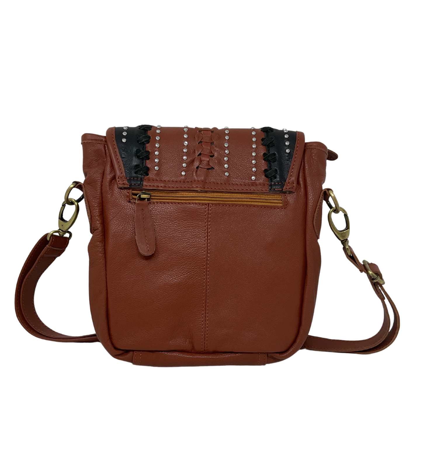 Leather Purse w/Black Accents & Dots