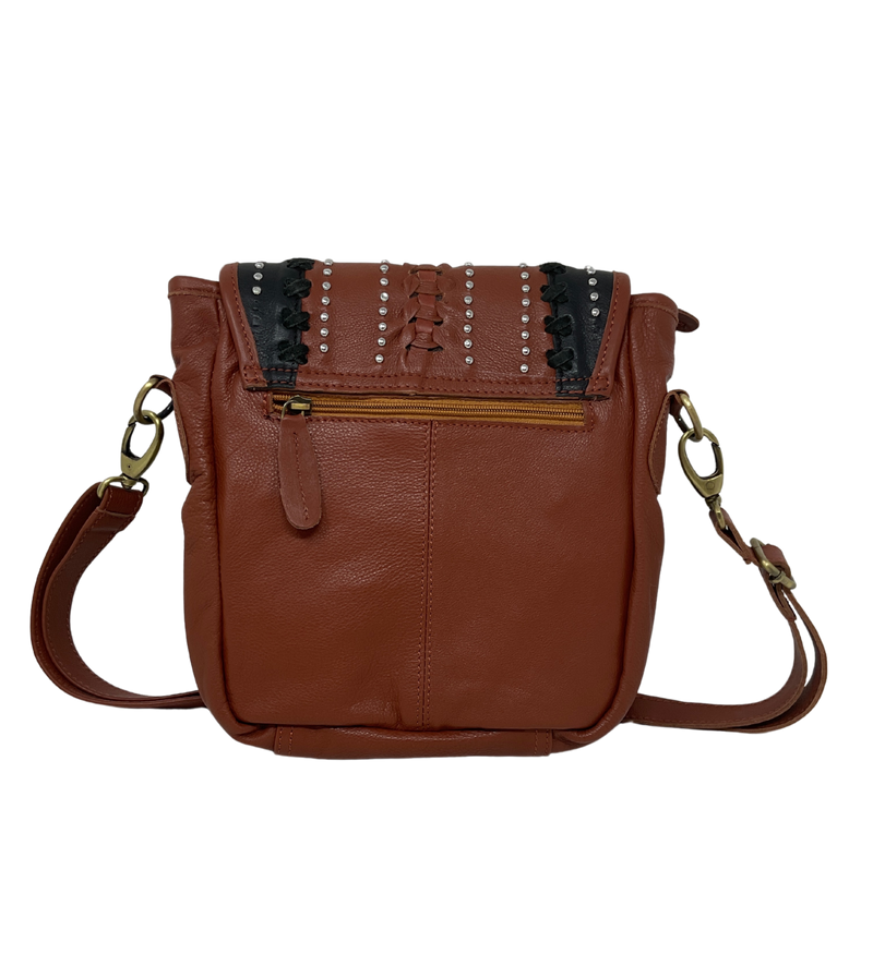 Leather Purse w/Black Accents & Dots