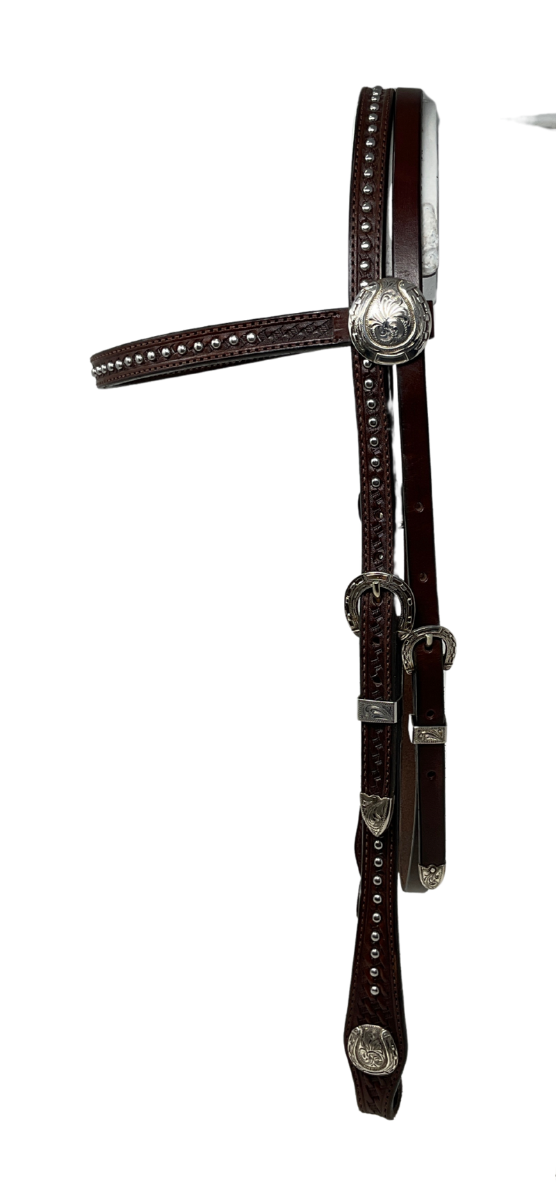 Browband Crazy Basket Horseshoe Buckles, Conchos and Dots