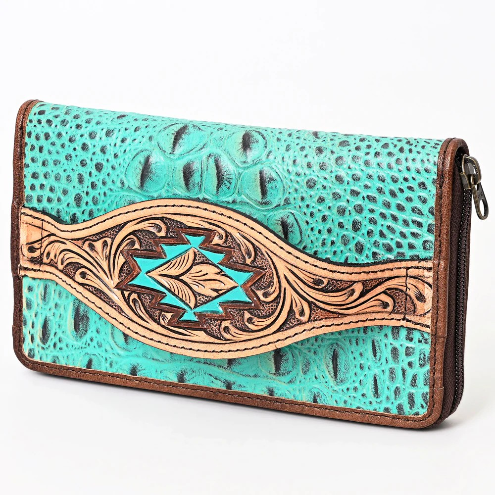 Turquoise Leather Wallet