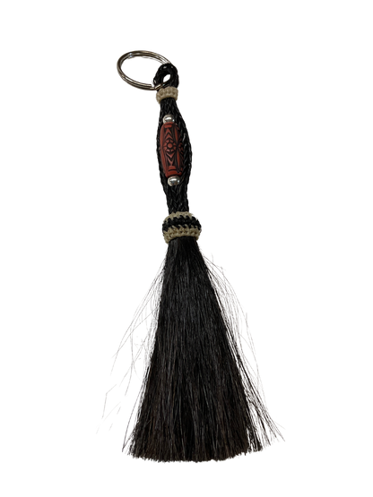 Horsehair Tassel w/Bead Center Keychain