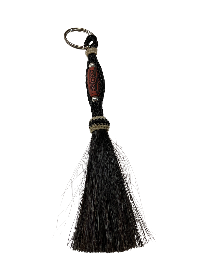 Horsehair Tassel w/Bead Center Keychain