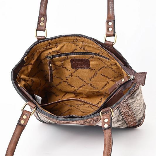 Purse-Cowhide Floral leather