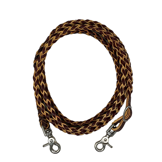Braided Leather Roping Rein