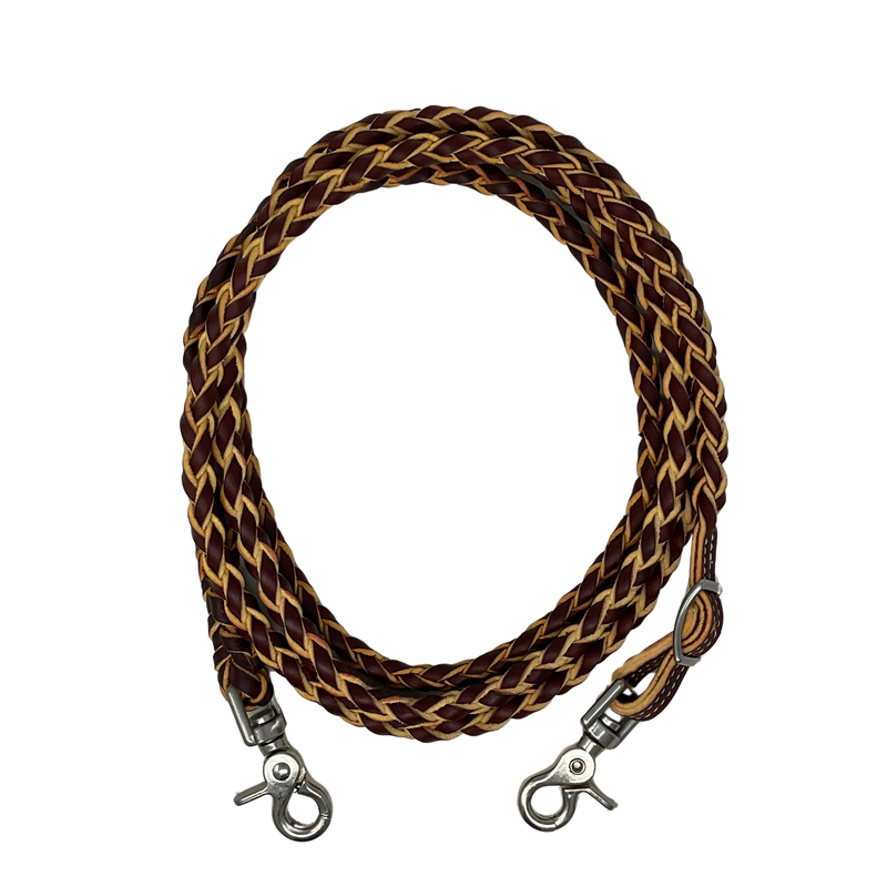 Braided Leather Roping Rein