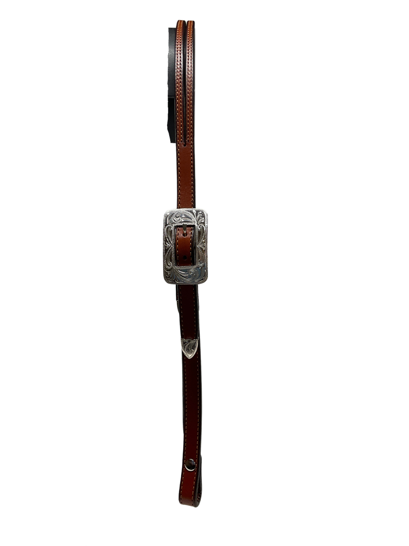 5/8" Split Ear Headstall Hansen Smooth Rectangle Buckle