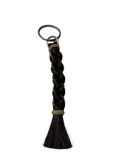 6" Braided Horsehair w/Beads Keychain
