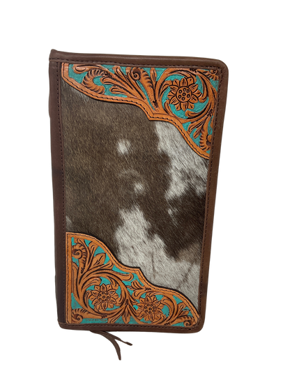 Cowhide & Floral Carved Jewelry Case
