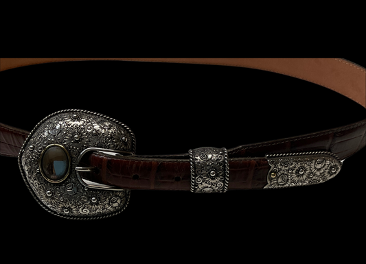 Dave Murray 3/4" Sterling Buckle Set w/Alligator Belt