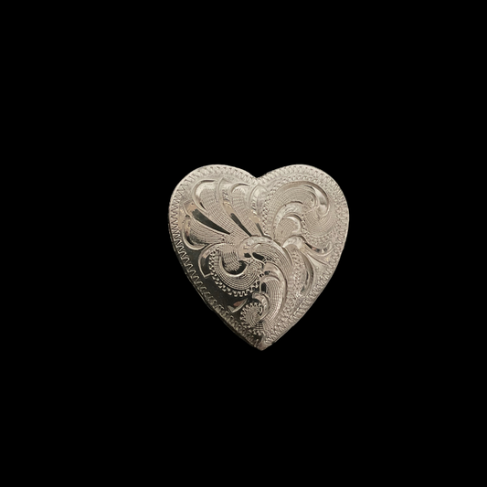 Heart Concho- Silver Plate