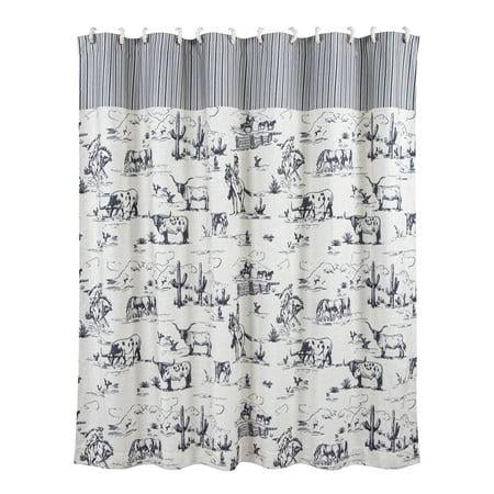 Ranch Life Fabric Shower Curtain & Hook Set