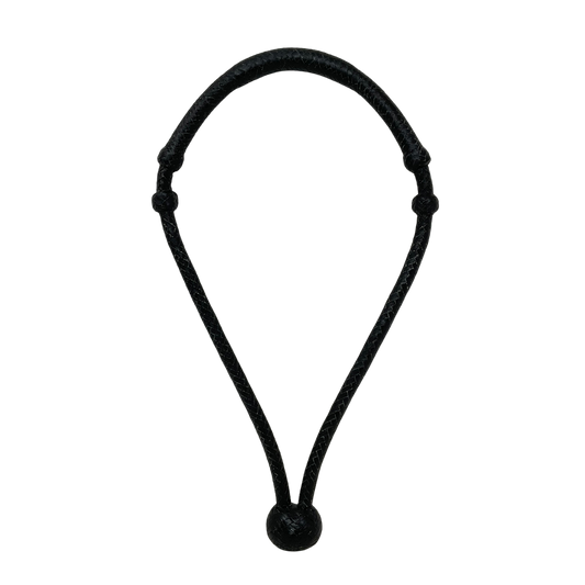 12 Plait 1/4" Black Leather Bosalita