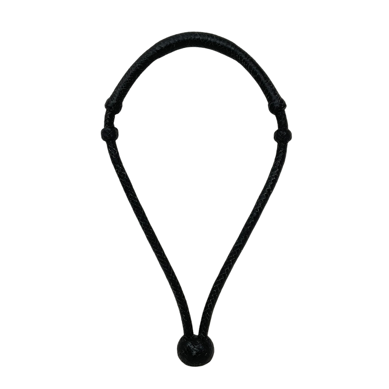 12 Plait 1/4" Black Leather Bosalita
