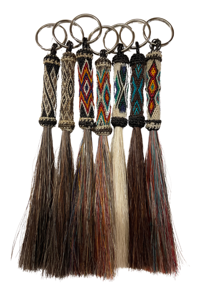 Hitched Horsehair Tube w/Tassel Keychain