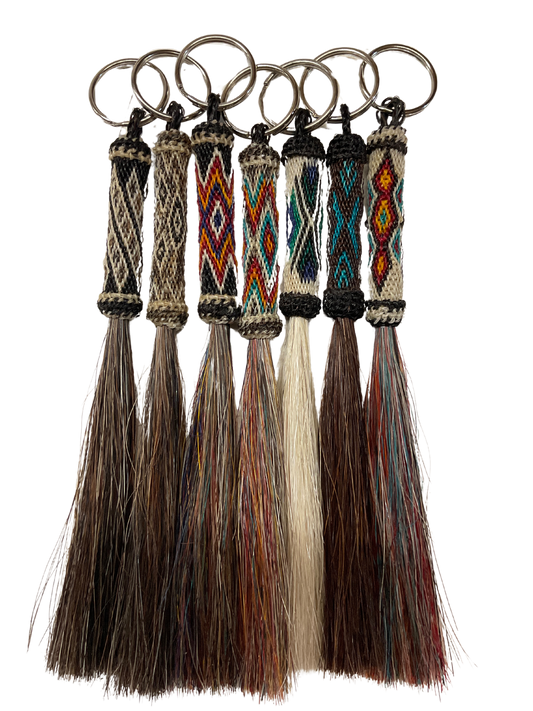 Hitched Horsehair Tube w/Tassel Keychain