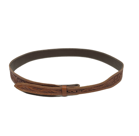 1" Floral Carved Belt 46"