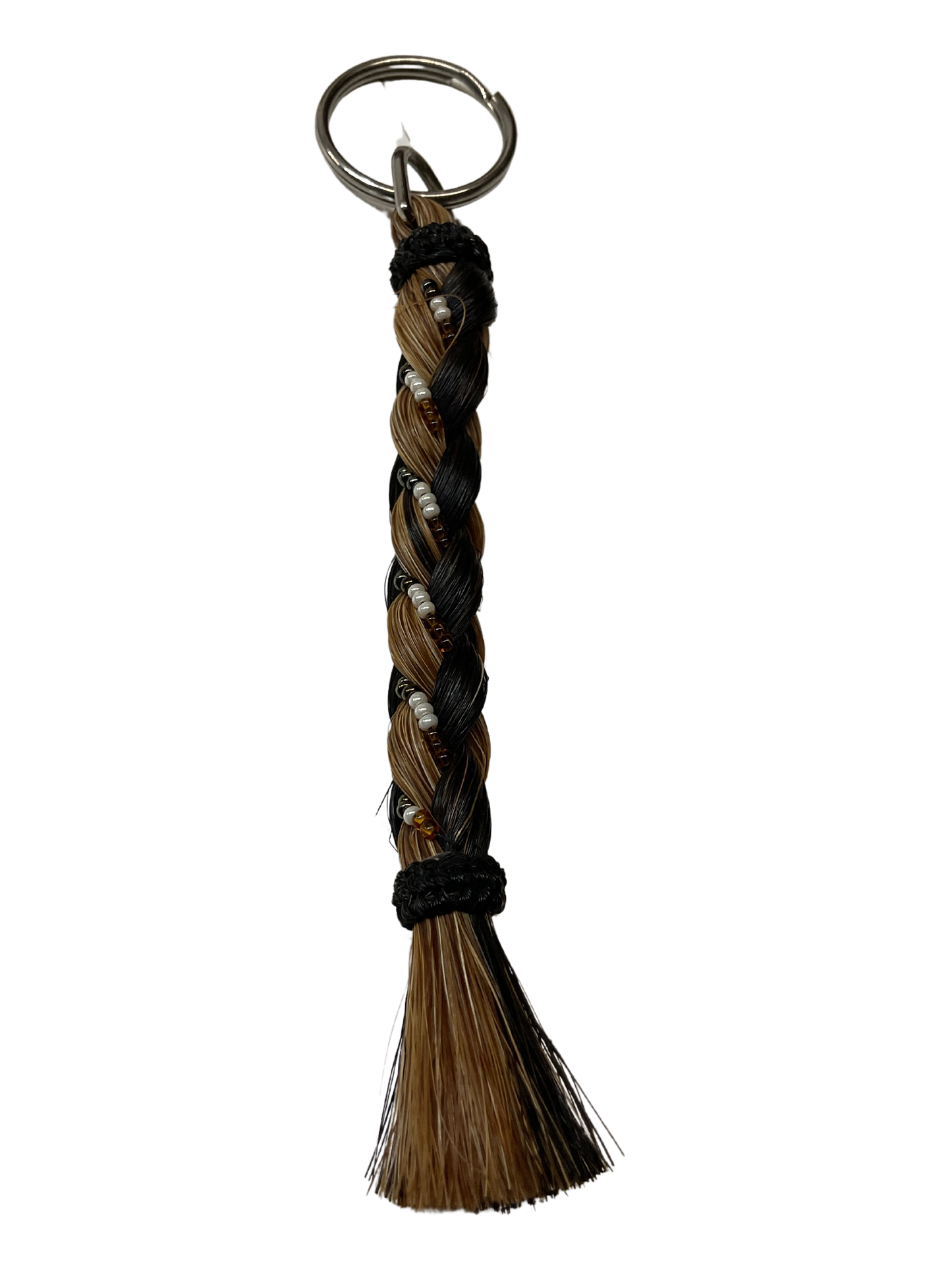 6" Braided Horsehair w/Beads Keychain
