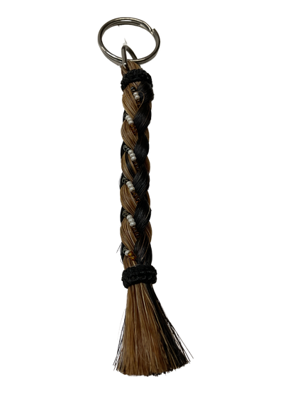 6" Braided Horsehair w/Beads Keychain