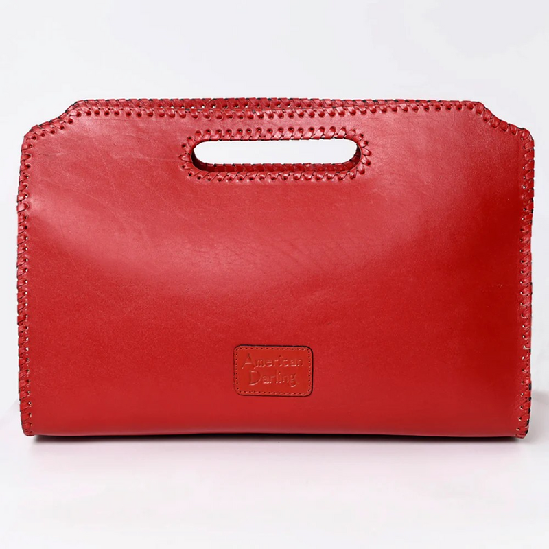 Red Tooled Wallet Style Purse