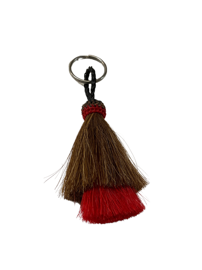 Single Tassel Double Tier Horsehair Keychain